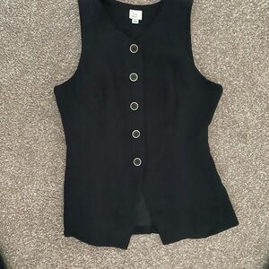 a new day Women’s Signature Crepe Long Line Vest, Black, Small